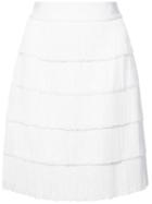 Stella Mccartney - Tassled Skirt - Women - Spandex/elastane/acetate/viscose - 40, White, Spandex/elastane/acetate/viscose
