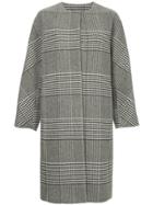 Des Prés Checked Single Breasted Coat - Grey
