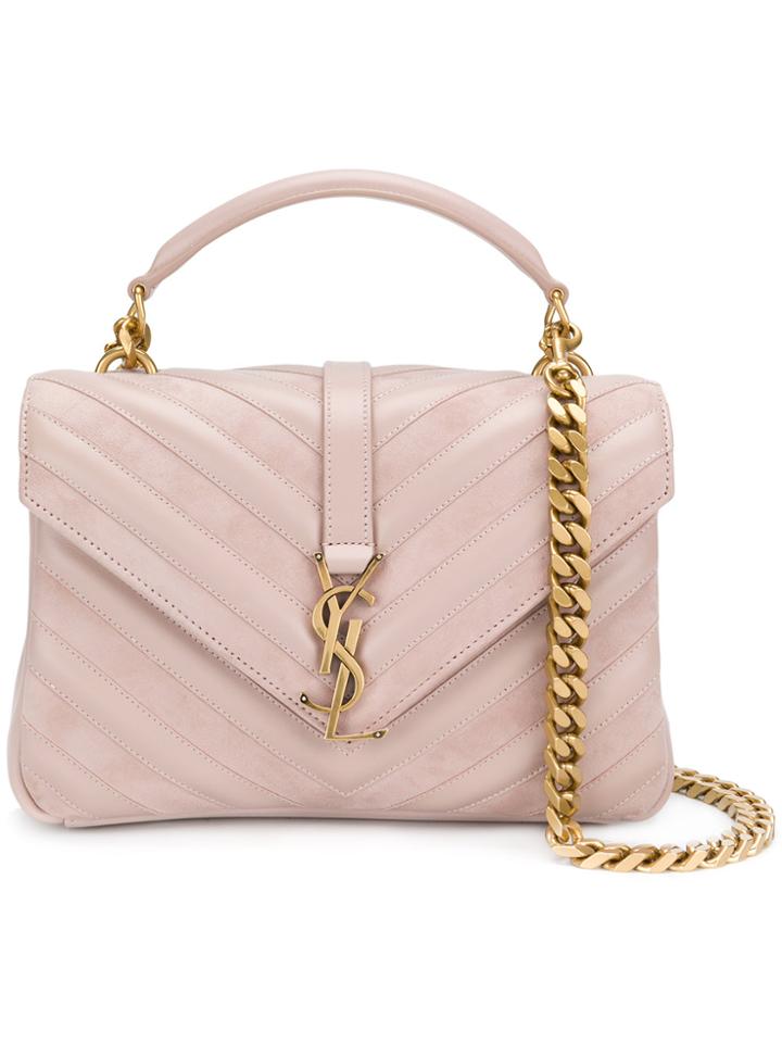 Saint Laurent Collège Shoulder Bag - Pink & Purple