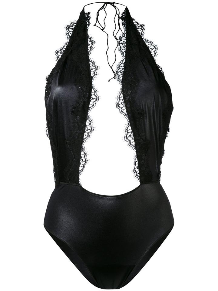 Oseree - Travaille Swimsuit - Women - Cotton/nylon/polyamide/spandex/elastane - M, Black, Cotton/nylon/polyamide/spandex/elastane