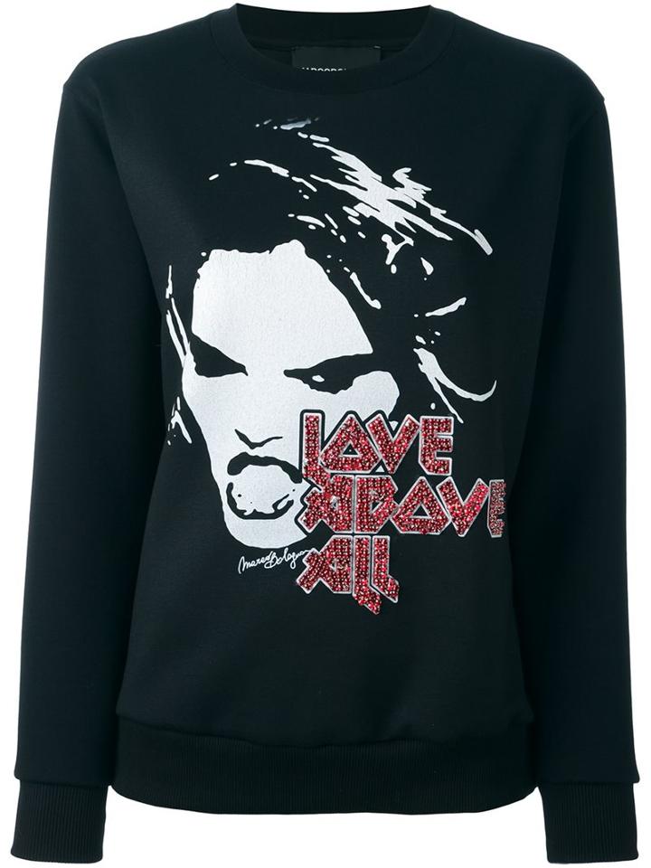 Marco Bologna 'love Above All' Sweatshirt, Women's, Size: 40, Black, Viscose/spandex/elastane