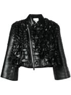 Comme Des Garçons Noir Kei Ninomiya Ruffled Biker Jacket - Black
