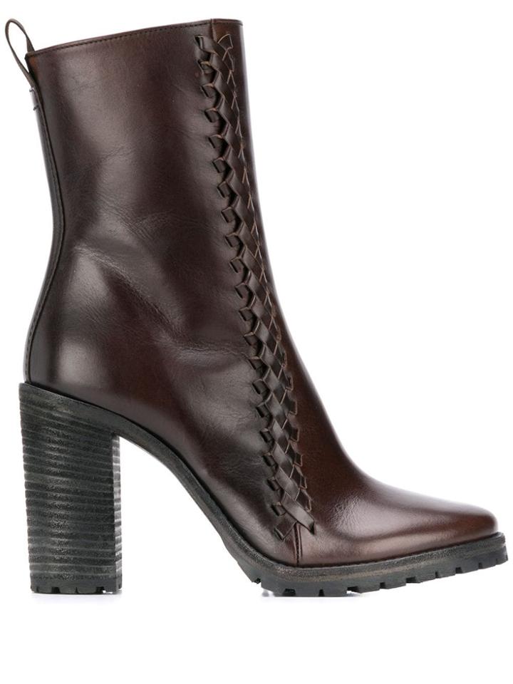 Haider Ackermann Woven Ankle Boots - Brown