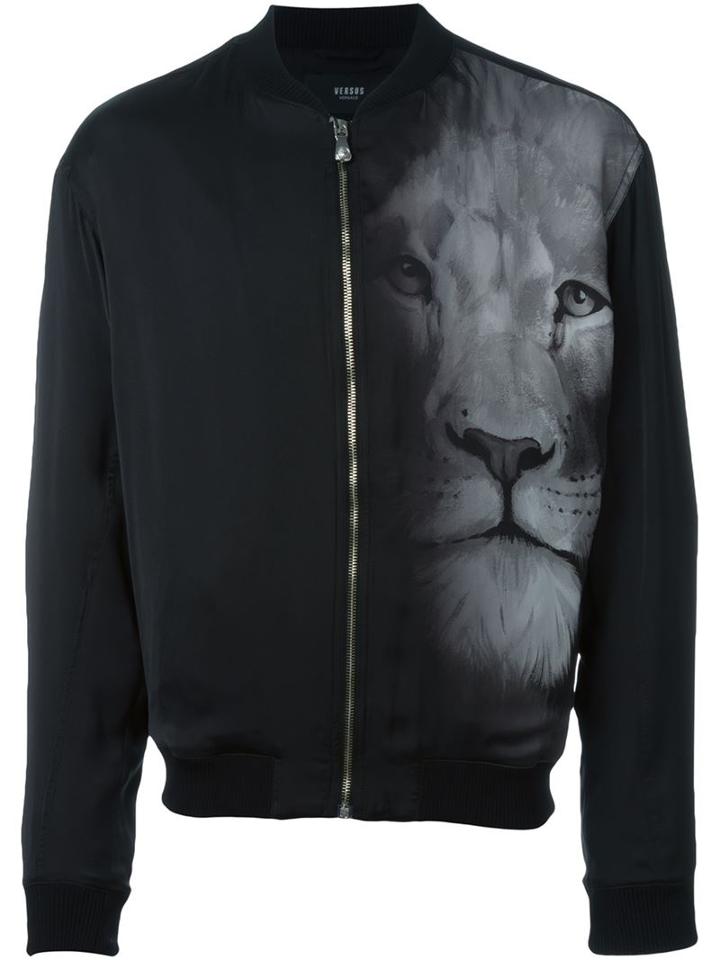 Versus Lion Print Bomber Jacket