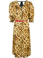 Marc Jacobs Leopard Print Midi Dress - Yellow & Orange