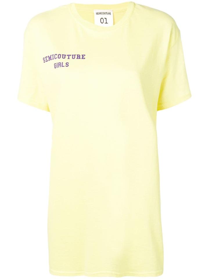 Semicouture 'michela' T-shirt - Yellow