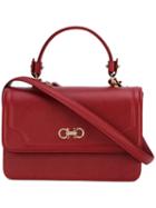 Salvatore Ferragamo Embellished Shoulder Bag, Women's, Red, Calf Leather