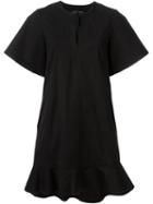 Proenza Schouler Flounce Hem Dress, Women's, Size: 4, Black, Silk/cotton/spandex/elastane