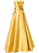 Alexis Mabille Belted Jacket Gown - Yellow & Orange