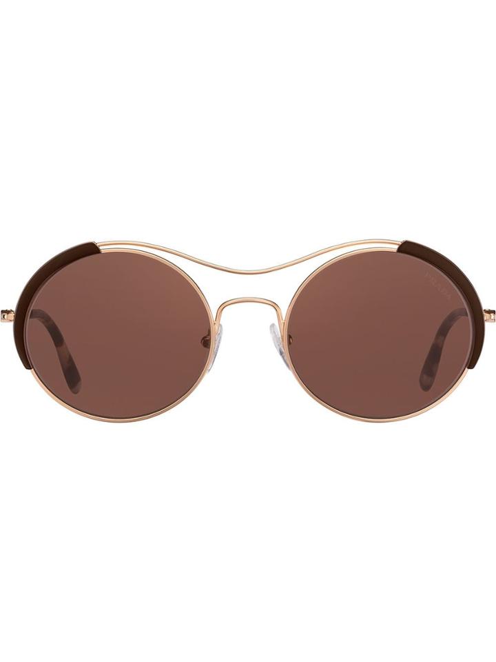 Prada Eyewear Round Frame Sunglasses - Gold