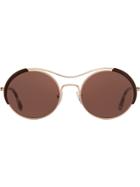 Prada Eyewear Round Frame Sunglasses - Gold