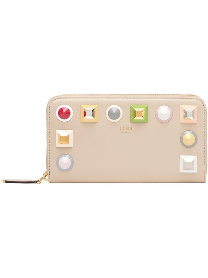 Fendi Rainbow Studded Wallet - Nude & Neutrals