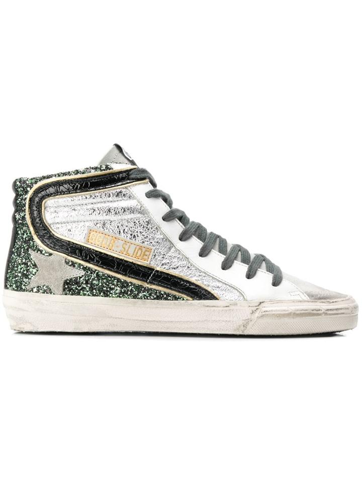 Golden Goose Deluxe Brand Glitter Hi-top Sneakers - Green