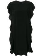 Luisa Cerano Pleated Trim Shift Dress - Black