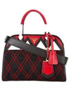 Prada Tote Bag, Women's, Black, Calf Leather/polyester