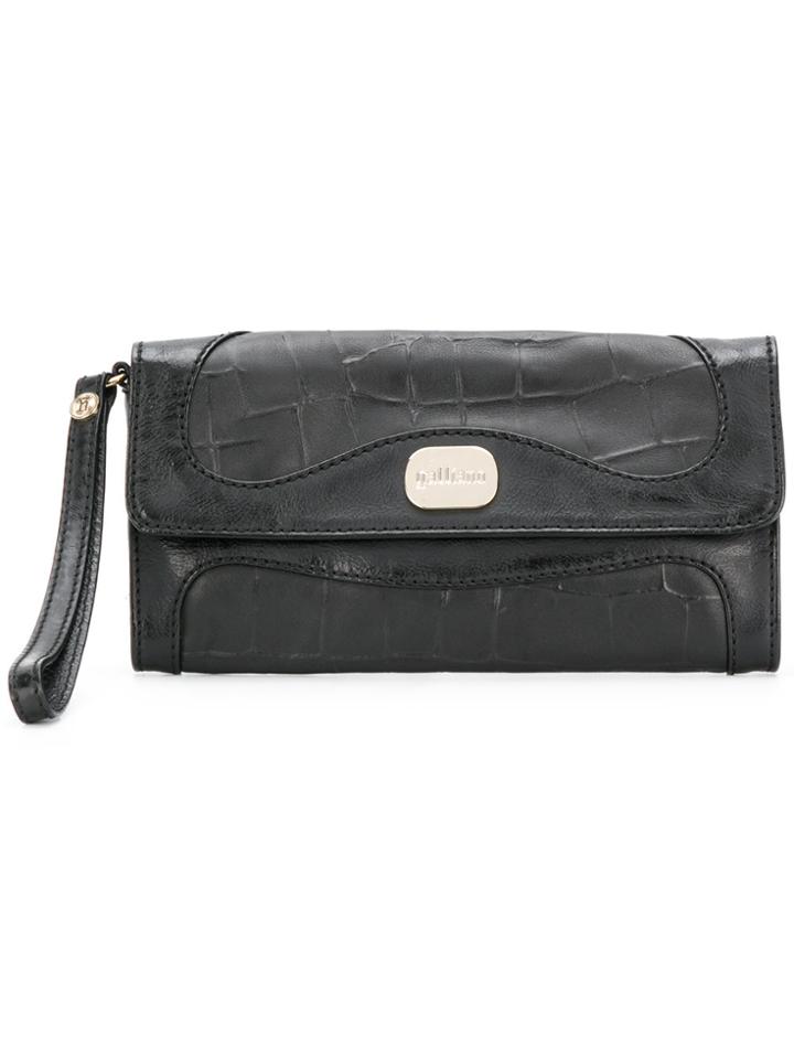 John Galliano Crocodile Effect Clutch - Black