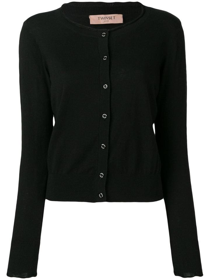 Twin-set Scalloped Cardigan - Black