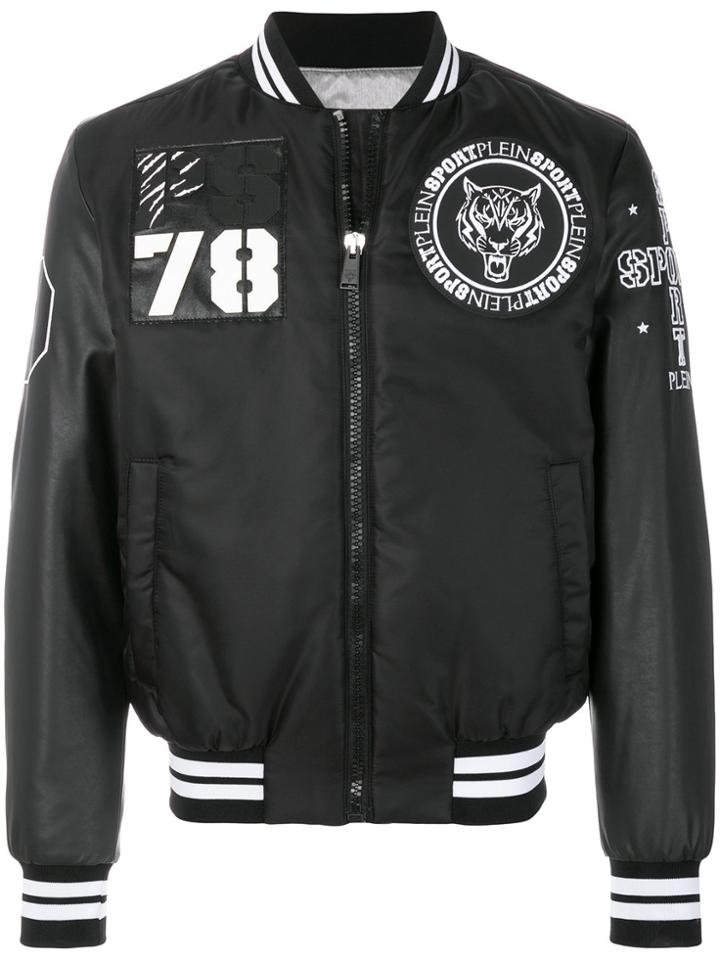 Plein Sport Embroidered Bomber Jacket - Black