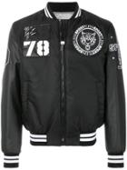 Plein Sport Embroidered Bomber Jacket - Black