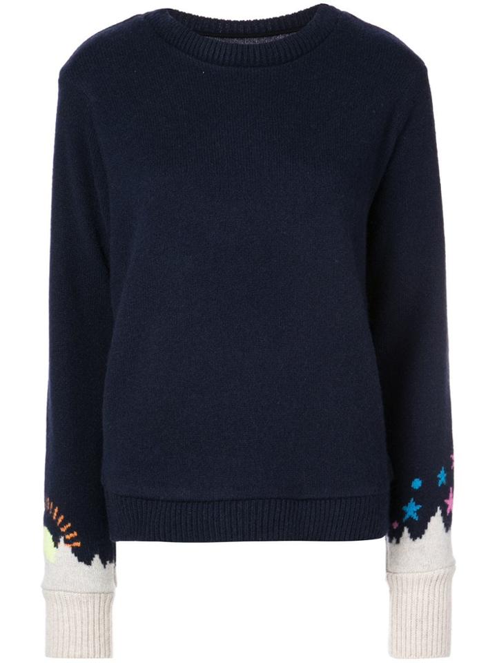 The Elder Statesman Intarsia Detail Sweater - Blue