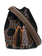 Folkloore Colombian Wayuu Large Mochila - Black
