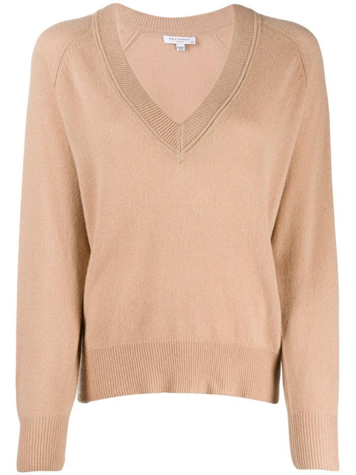 Equipment V-neck Jumper - Brown