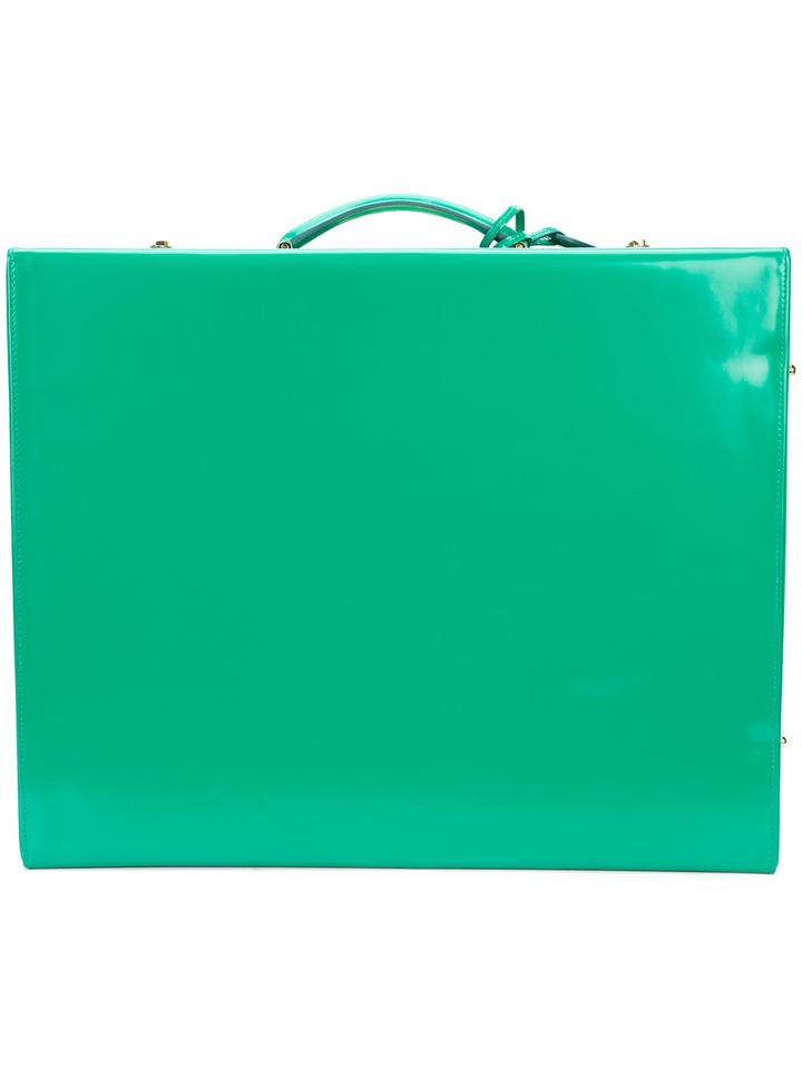 Mark Cross Square Suitcase, Women's, Green, Leather