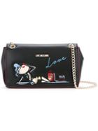 Love Moschino - Doll Embroidery Shoulder Bag - Women - Polyurethane - One Size, Black, Polyurethane