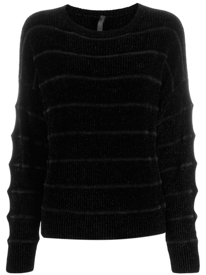 Sara Lanzi Textured Stripe Jumper - Black