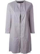 Drome Collarless Coat, Women's, Size: L, Grey, Leather