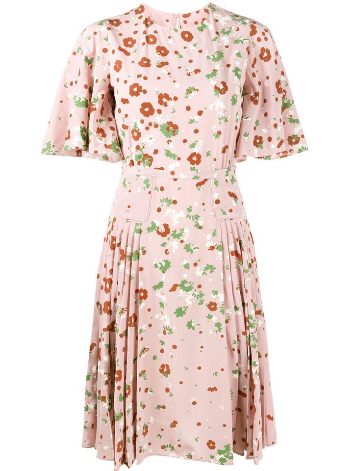 Valentino - Floral Print Dress - Women - Silk/spandex/elastane - 42, Pink/purple, Silk/spandex/elastane