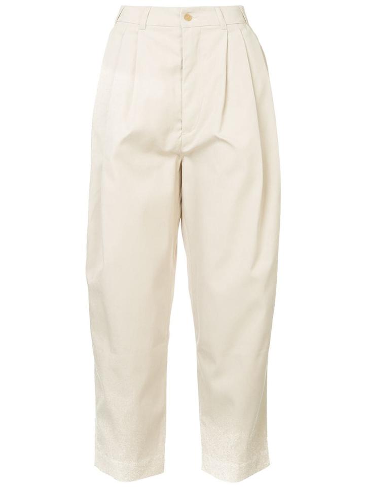 Hed Mayner High Rise Cropped Trousers - Nude & Neutrals