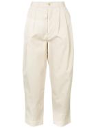 Hed Mayner High Rise Cropped Trousers - Nude & Neutrals