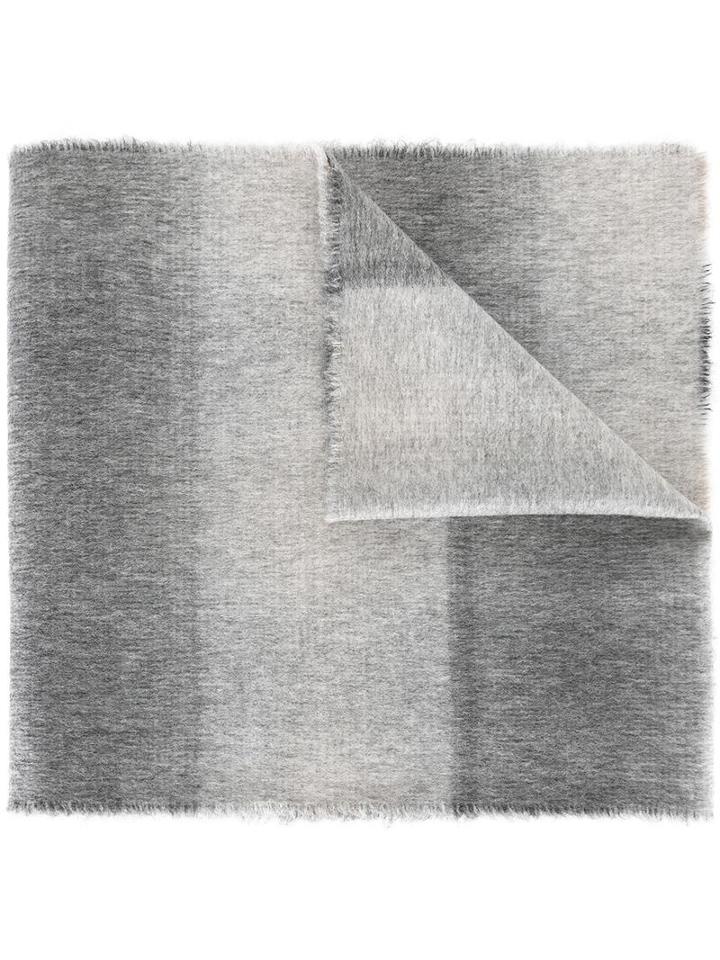 Stephan Schneider Checked Scarf, Adult Unisex, Grey, Wool