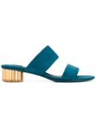 Salvatore Ferragamo Flower Heel Sandals - Green