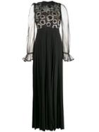 Self-portrait Floral Evening Dress - Black