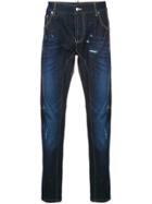 Les Hommes Urban Distressed Slim-fit Jeans - Blue