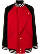 Lanvin - Lapel Varsity Jacket - Women - Polyamide/cupro/viscose/wool - 38, Red, Polyamide/cupro/viscose/wool