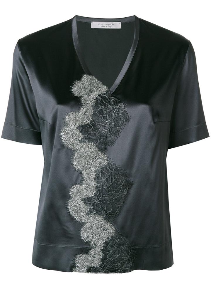 D.exterior V-neck Blouse - Grey