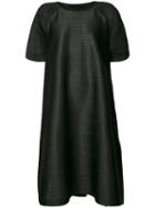 Pleats Please By Issey Miyake - Pleated Textured Shift Dress - Women - Polyester - 3, Black, Polyester