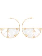 Aurelie Bidermann Bianca Reversible Hoop Earrings, Women's, White, Gold Plated Brass/mother Of Pearl