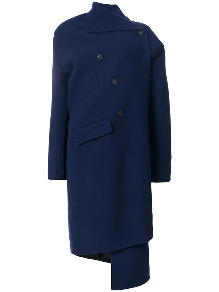 Balenciaga Pulled Double Breasted Coat - Blue