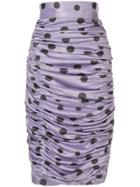 Bambah Polka Dot Ruched Skirt - Purple