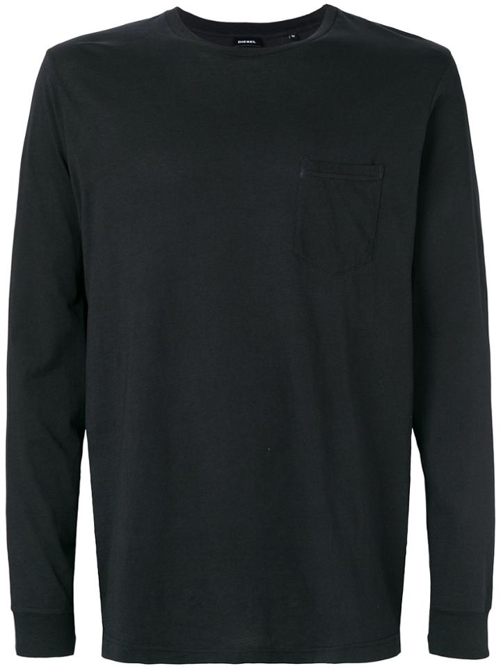 Diesel Contrast Back Lightweight Sweatshirt - Black