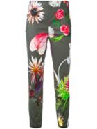 Blumarine - Floral Print Cropped Trousers - Women - Cotton/spandex/elastane - 42, Cotton/spandex/elastane