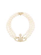 Vivienne Westwood Bass Relief Choker Necklace - White