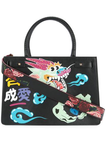 Demanumea Printed Tote Bag - Black