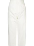 Astraet Cropped Trousers, Women's, Size: 0, White, Cotton/polyester/polyurethane