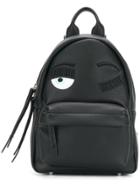 Chiara Ferragni Logo Patched Backpack - Black