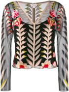 Temperley London Sheer Embroidered Top - Black